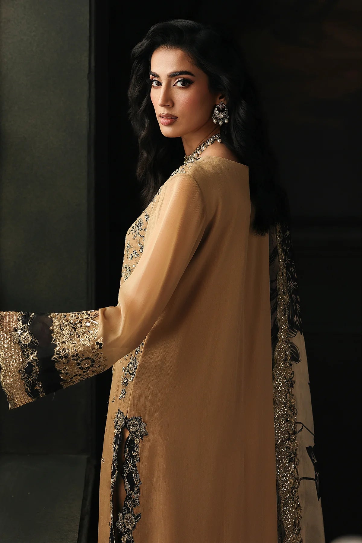 3 PC EMBROIDERED DYED CHIFFON CA26-06