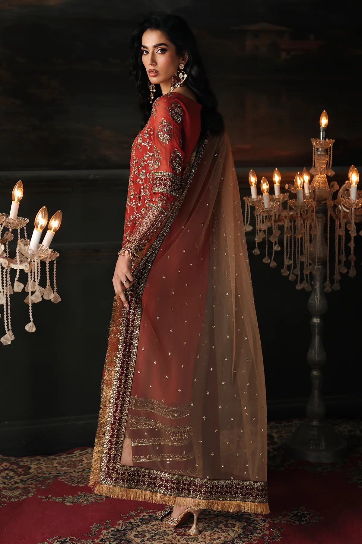 3 PC EMBROIDERED DYED CHIFFON CA26-03