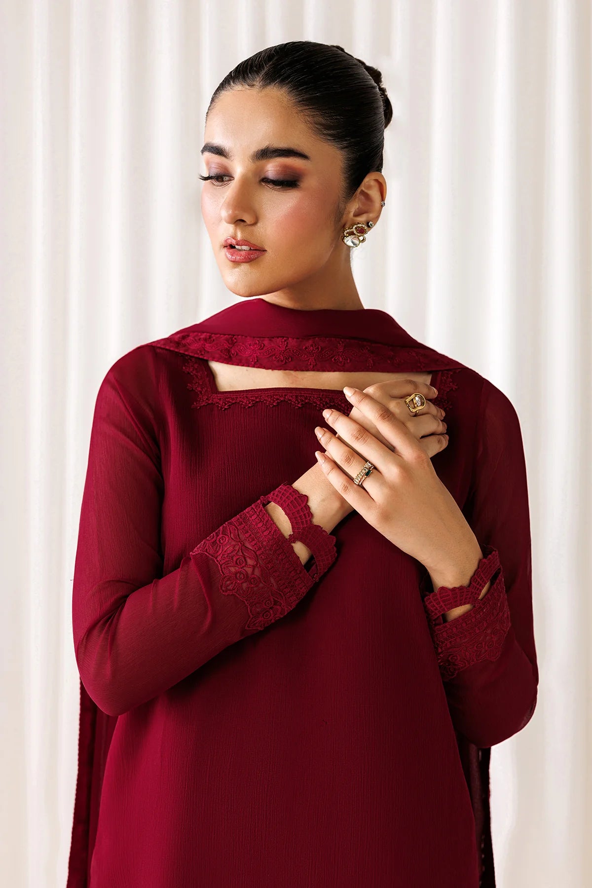 EMBROIDERED CHIFFON EN-1305