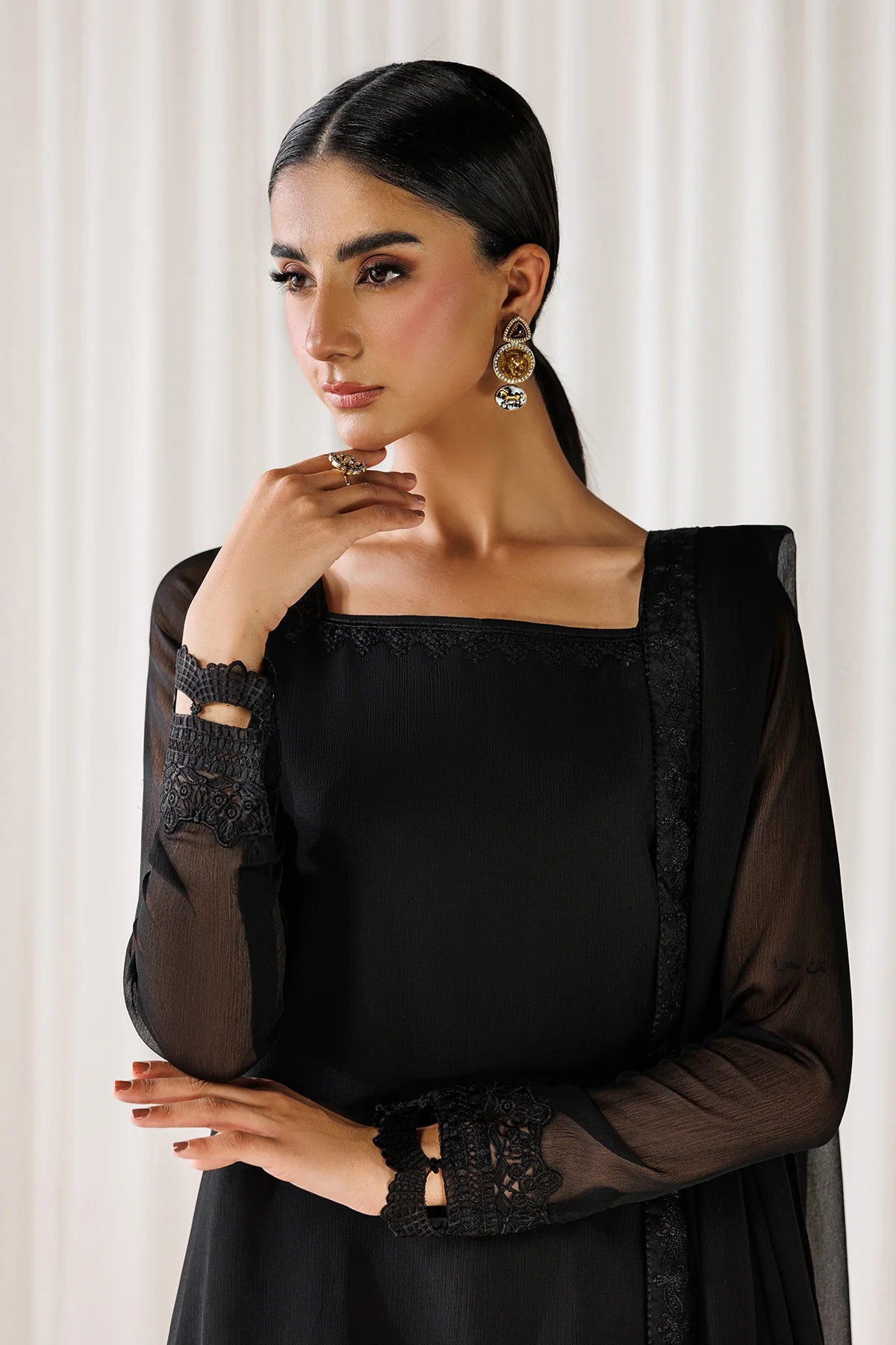 EMBROIDERED CHIFFON EN-1306