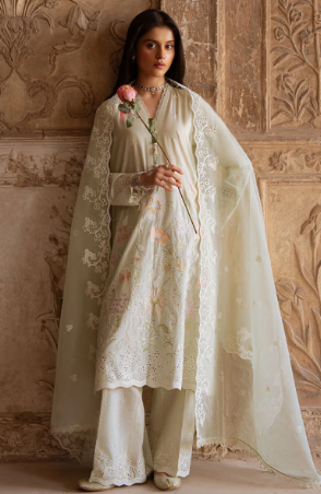 AQUA SERENITY-3PC EMBROIDERED LAWN SUIT