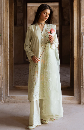 AQUA SERENITY-3PC EMBROIDERED LAWN SUIT