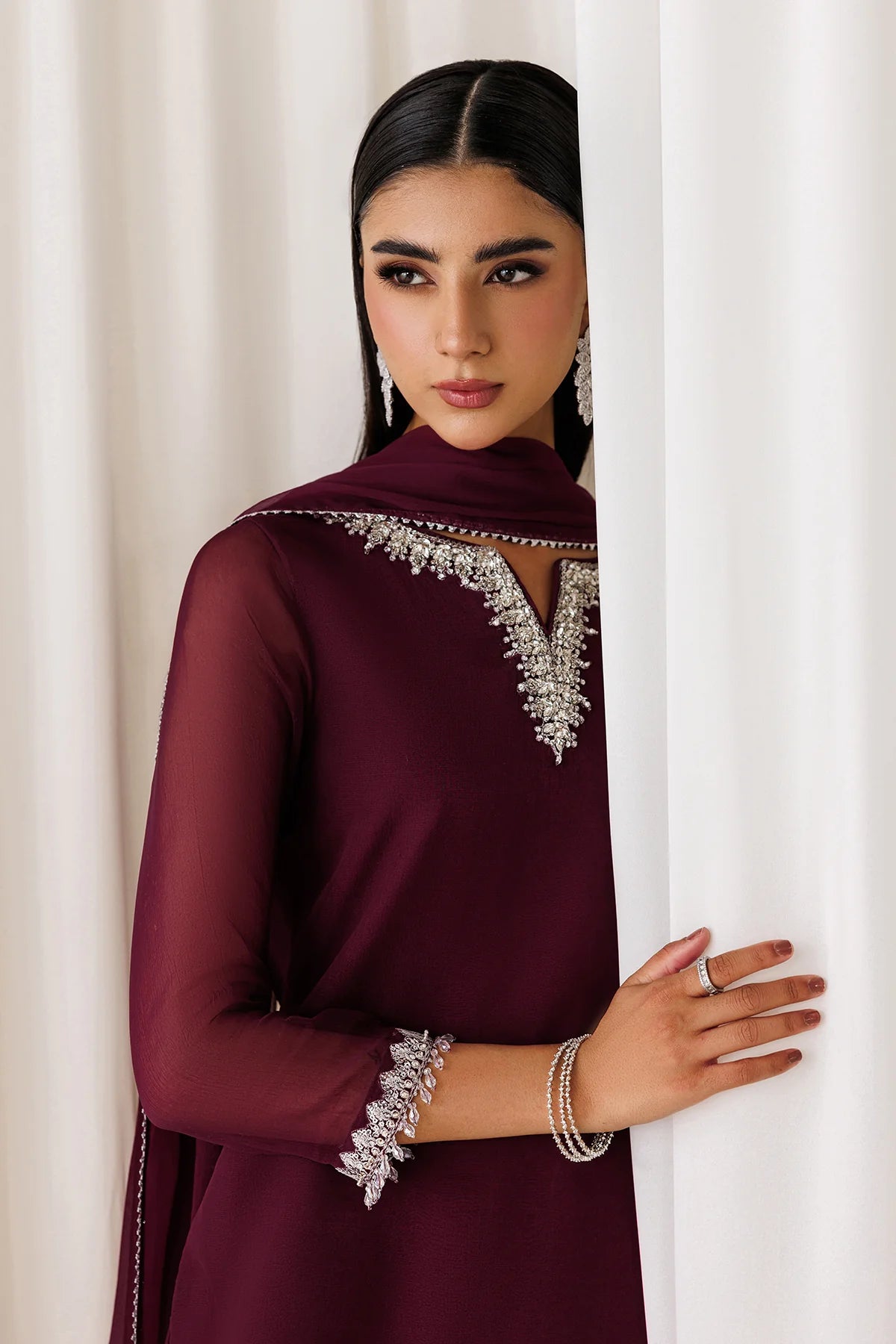 EMBROIDERED CHIFFON EN-1292