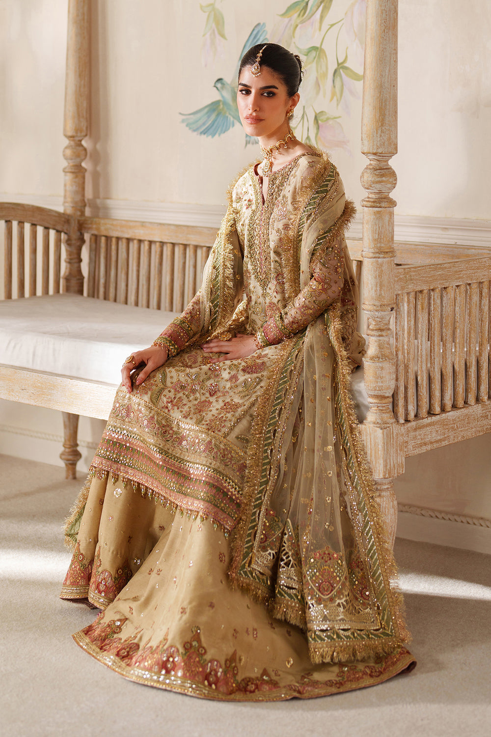 EMBROIDERED NET CH14-02 UNSTITCHED - Long