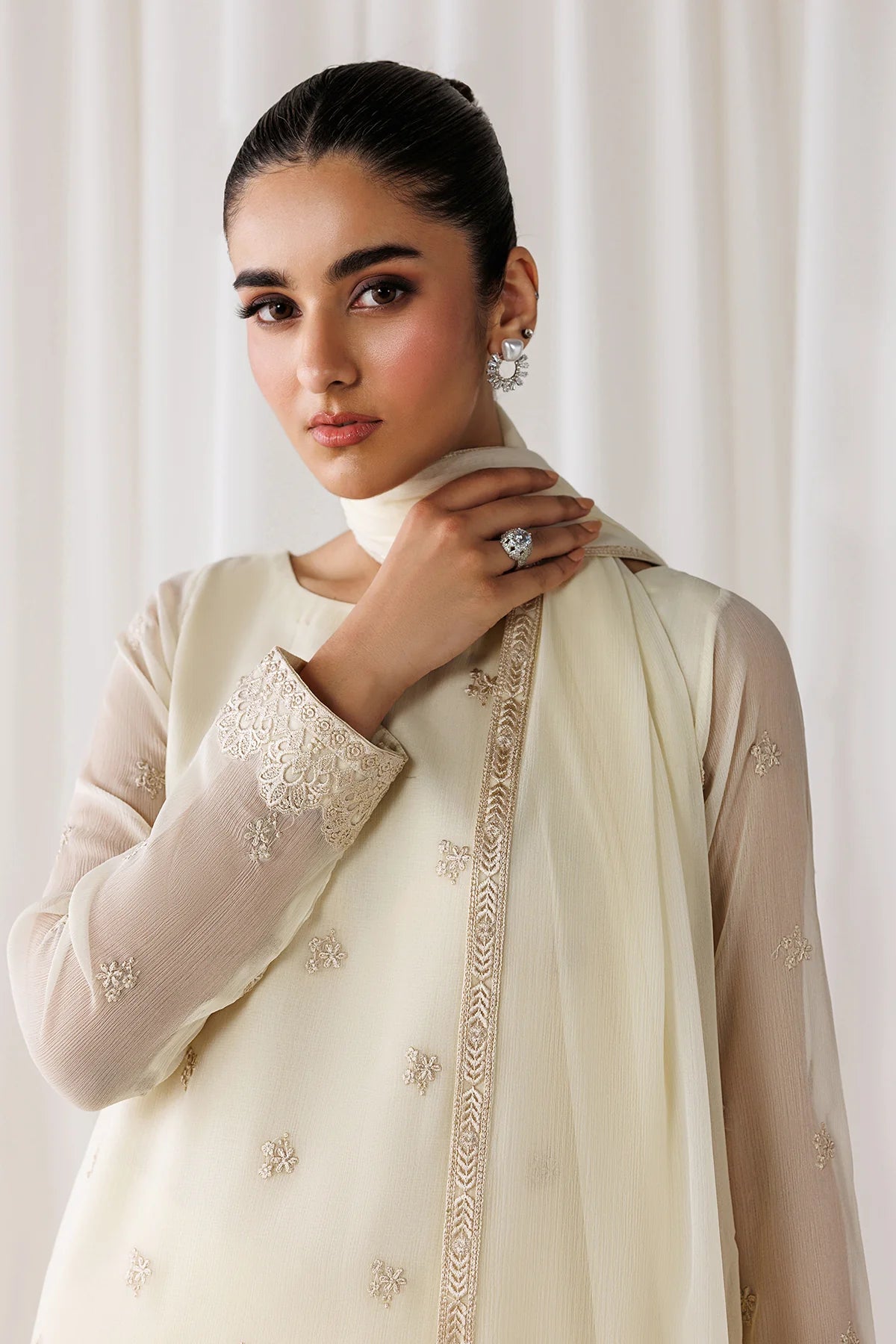 EMBROIDERED CHIFFON EN-1309