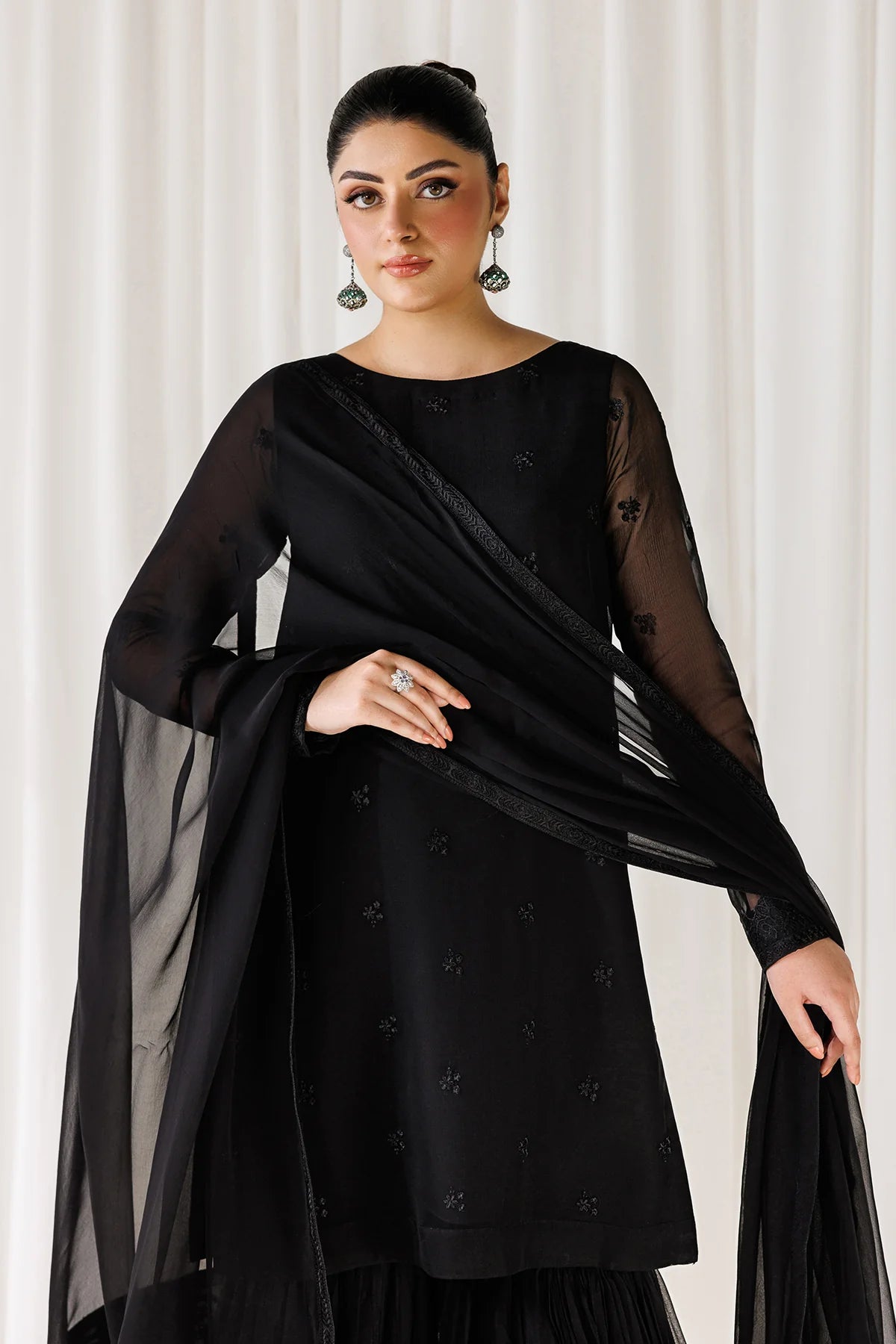 EMBROIDERED CHIFFON EN-1310