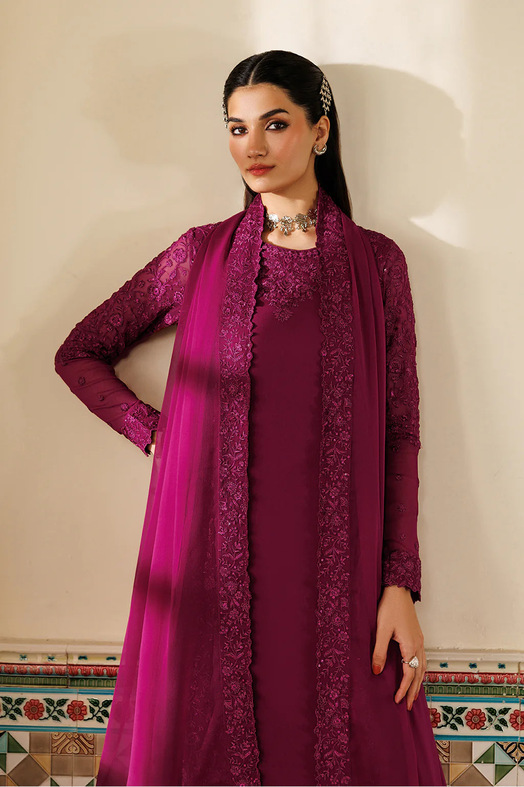 CC-93 EMBROIDERED CHIFFON