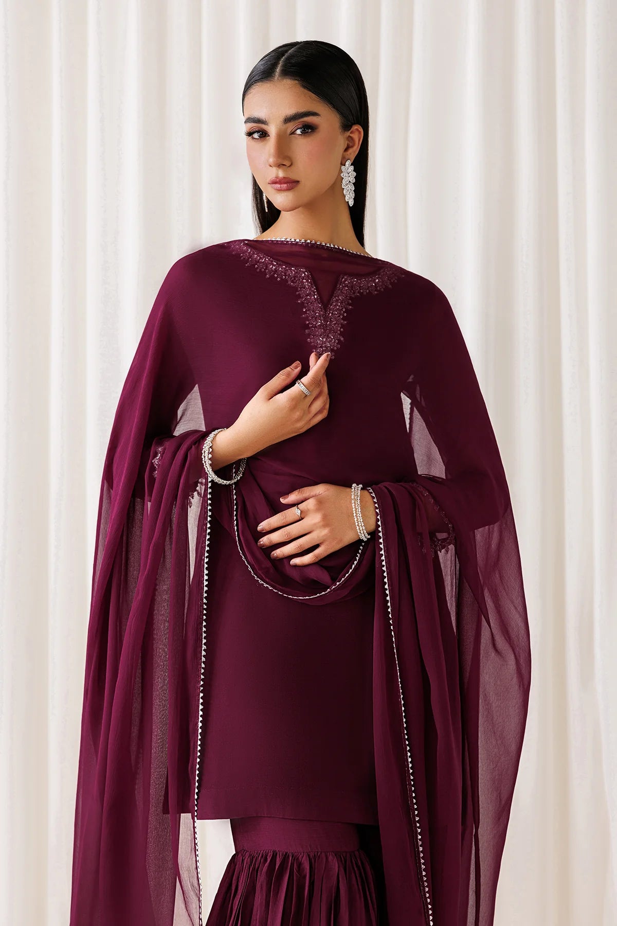 EMBROIDERED CHIFFON EN-1292
