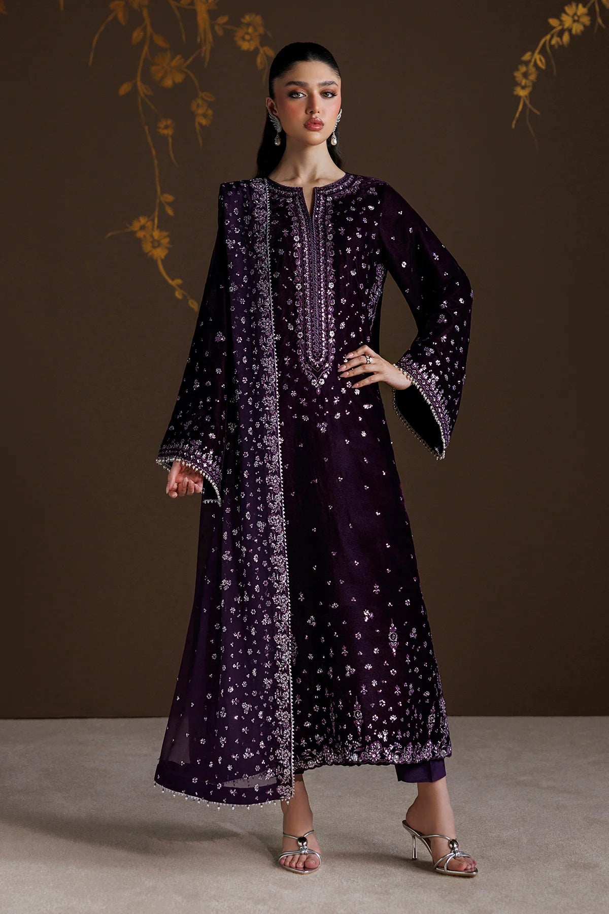 EMBROIDERED VELVET UF-4546