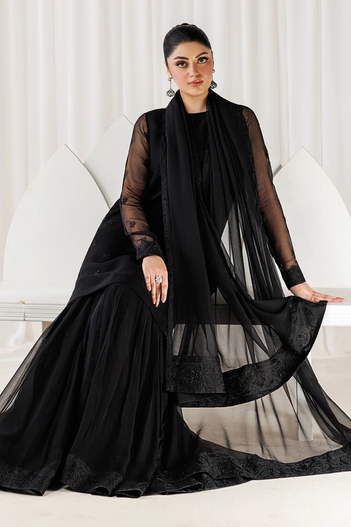 EMBROIDERED CHIFFON EN-1310