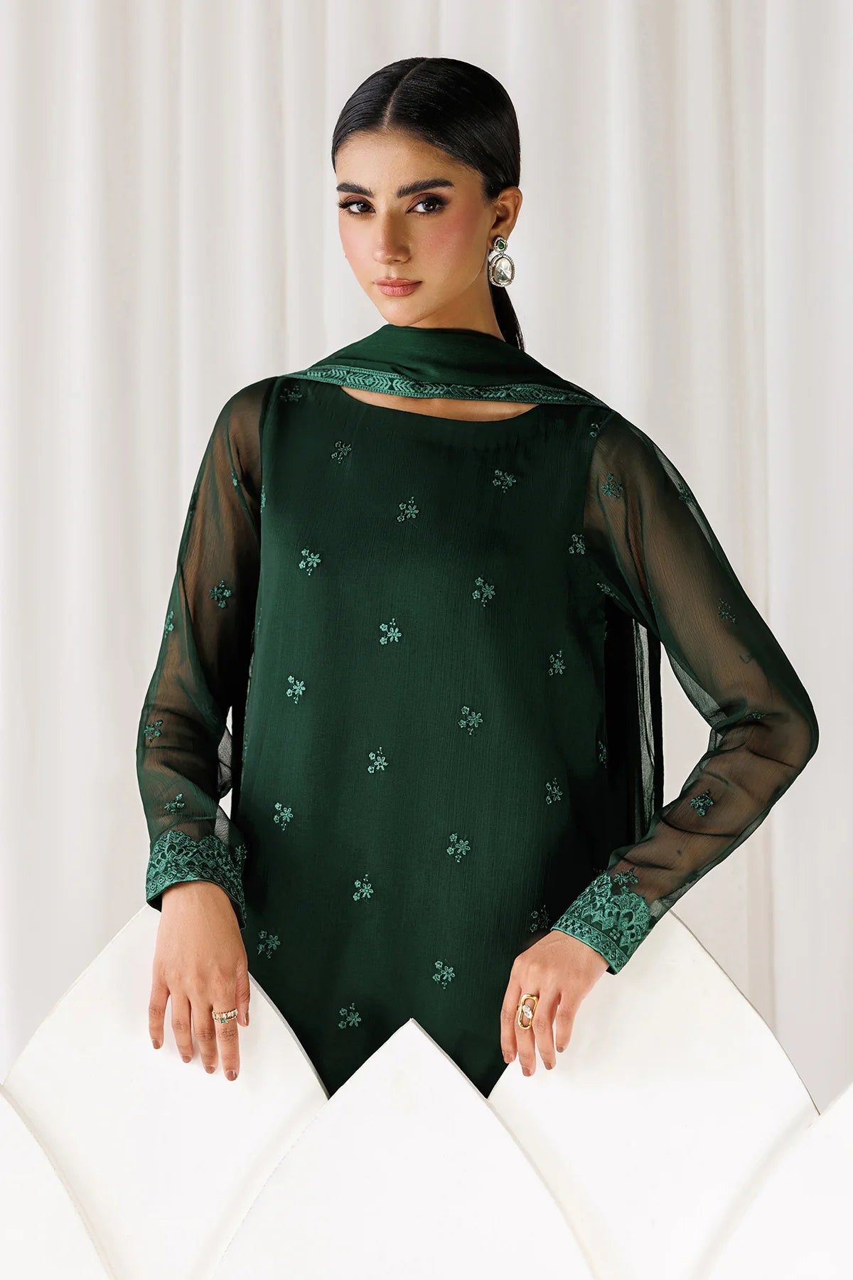 EMBROIDERED CHIFFON EN-1311