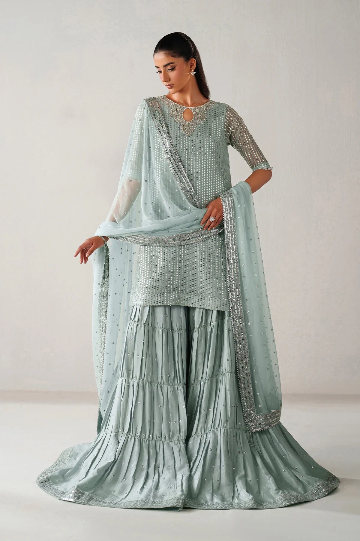 EMBROIDERED CHIFFON UF-4389
