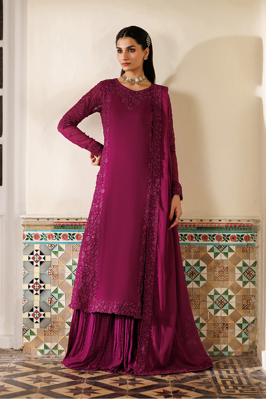 CC-93 EMBROIDERED CHIFFON