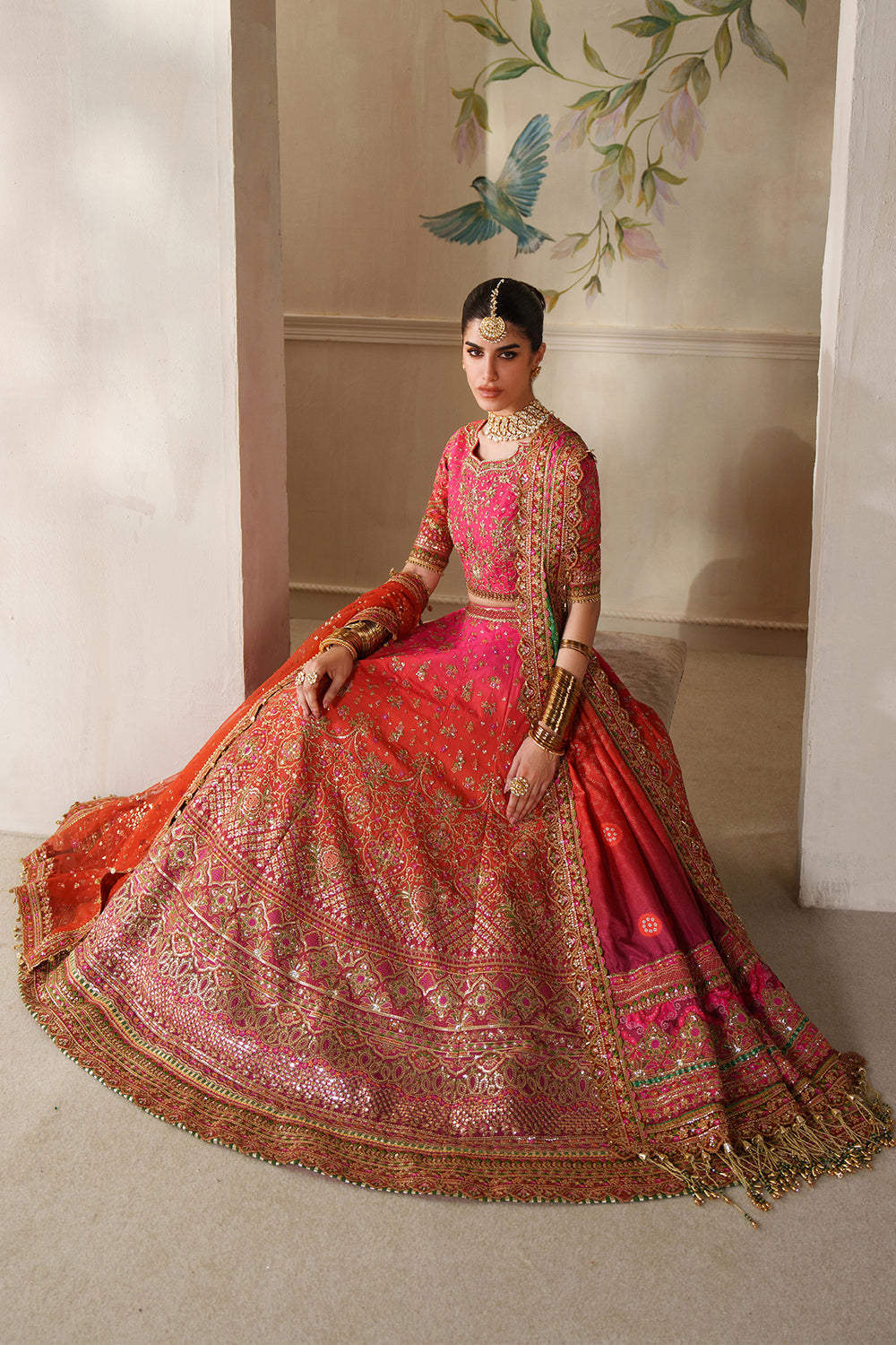 EMBROIDERED SILK CH14-03 UNSTITCHED - Lehnga