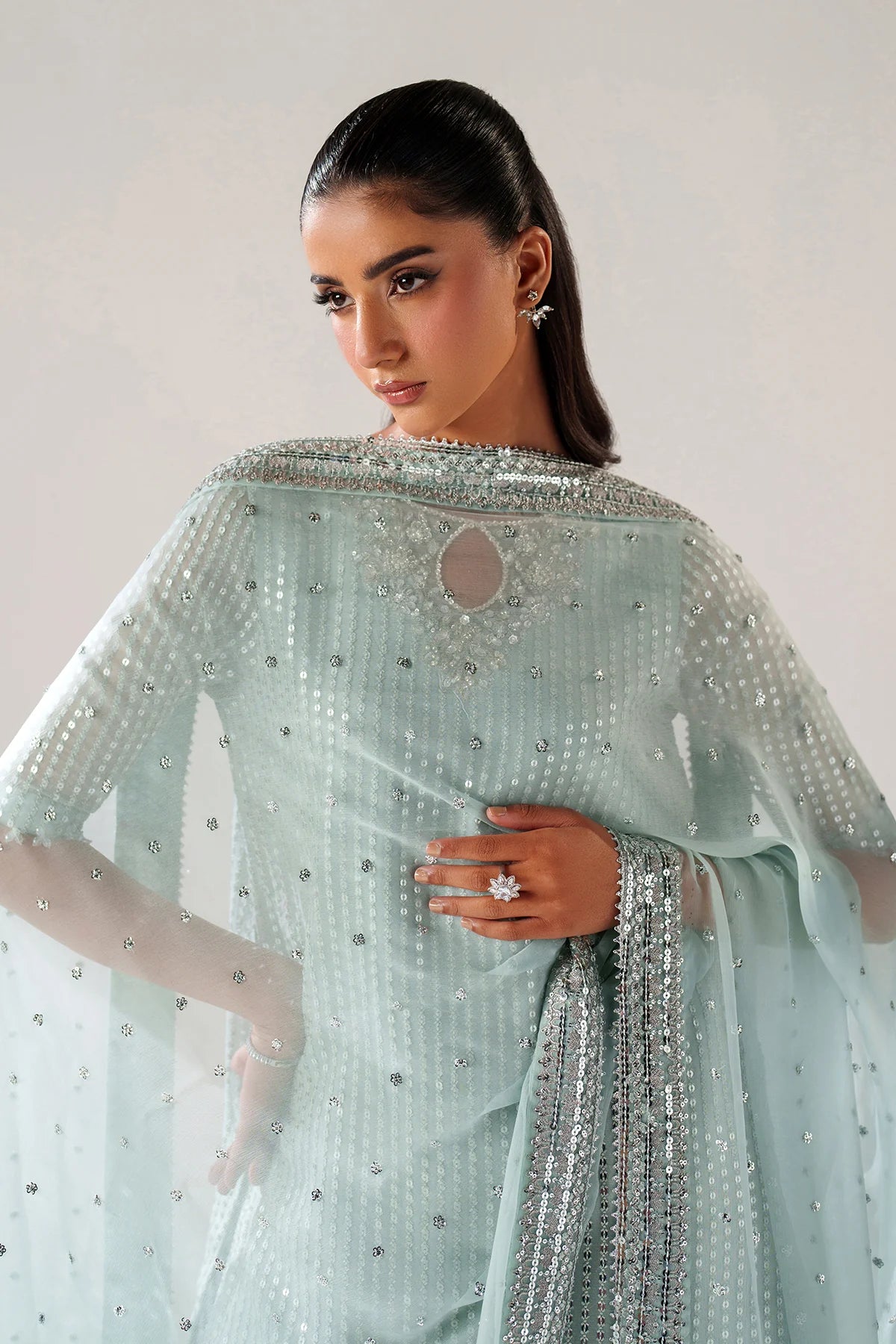 EMBROIDERED CHIFFON UF-4389