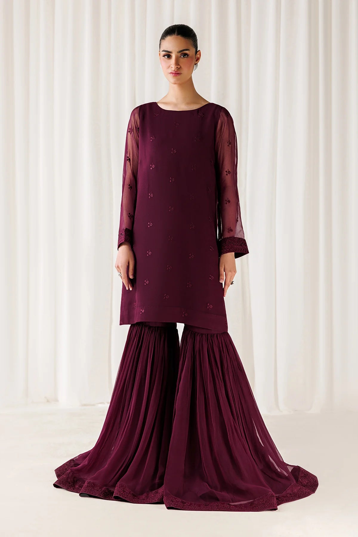 EMBROIDERED CHIFFON EN-1312