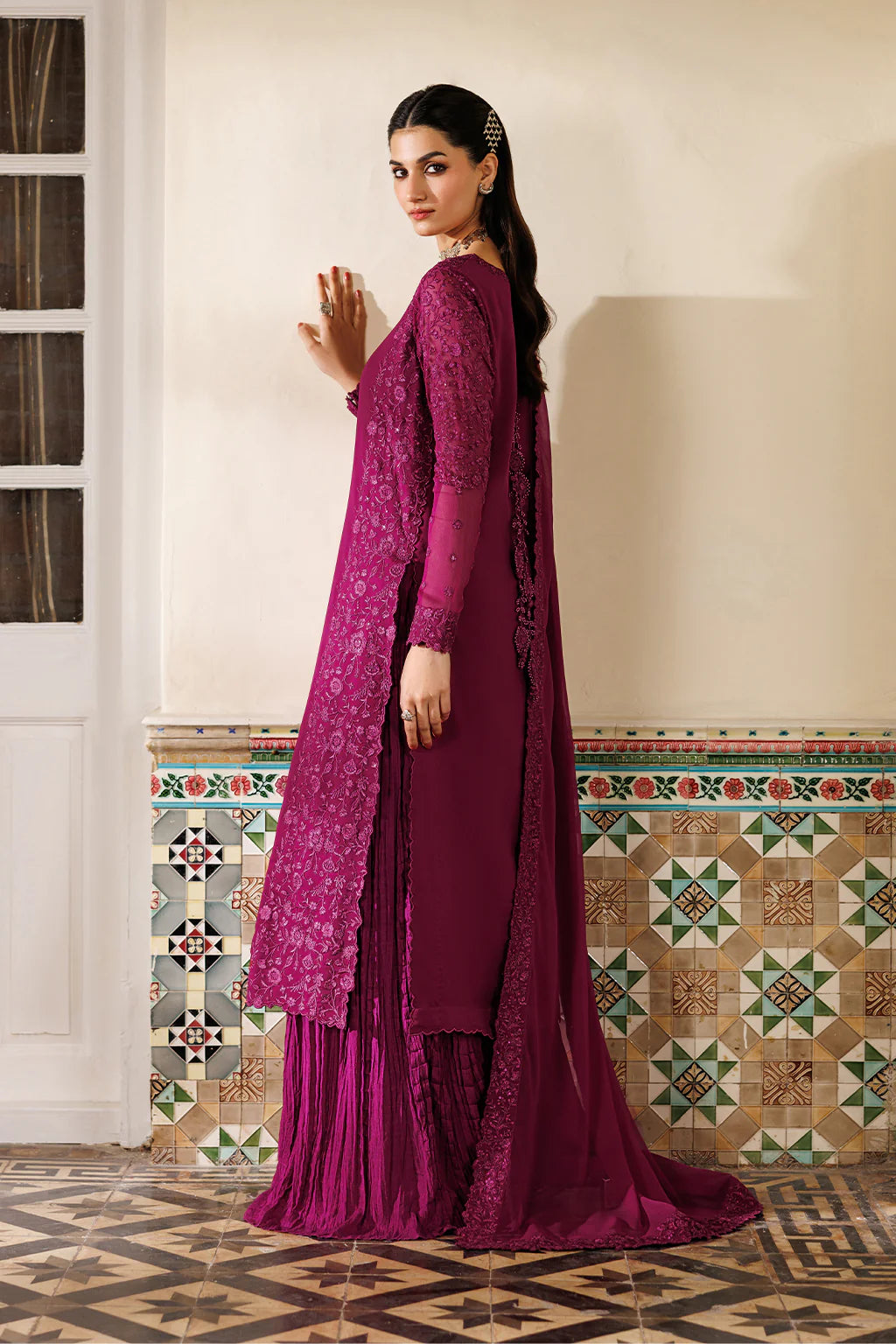 CC-93 EMBROIDERED CHIFFON