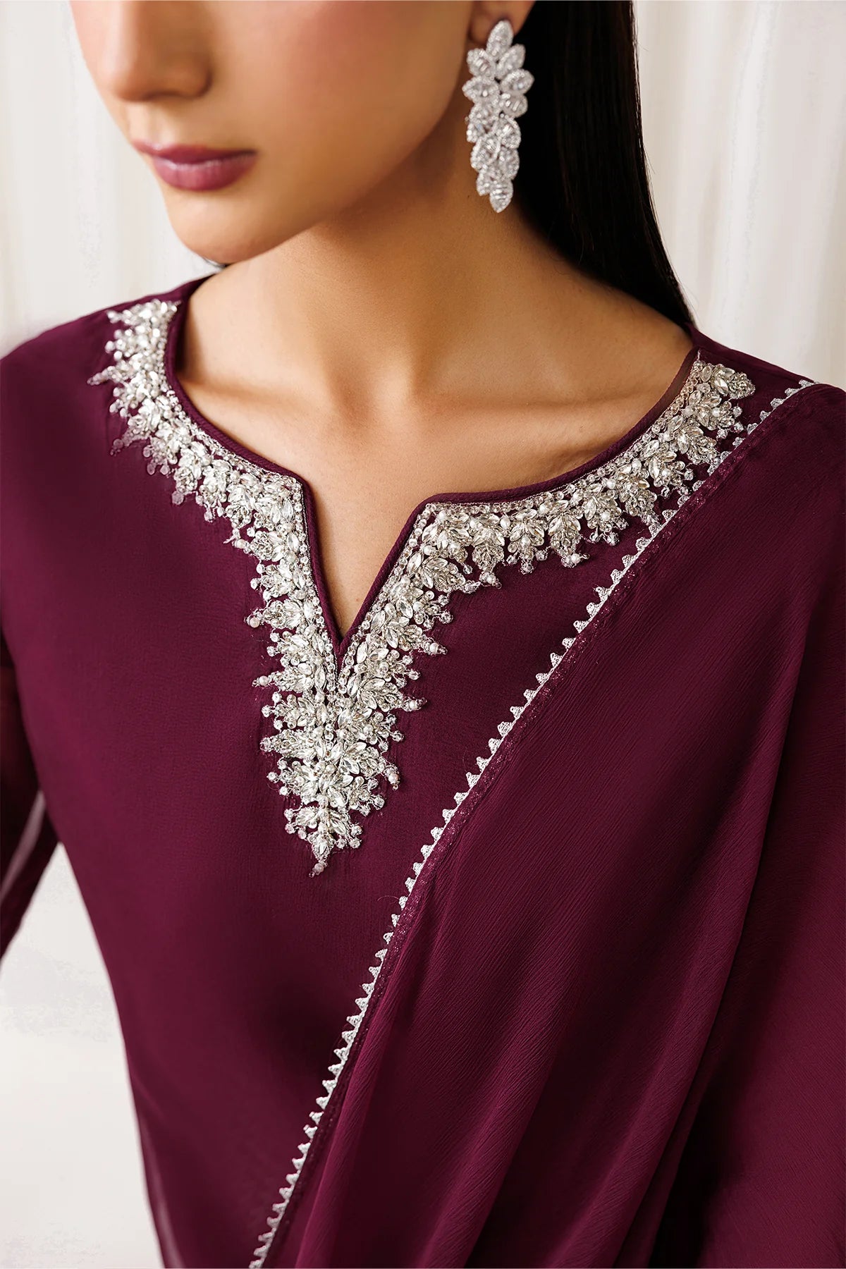 EMBROIDERED CHIFFON EN-1292