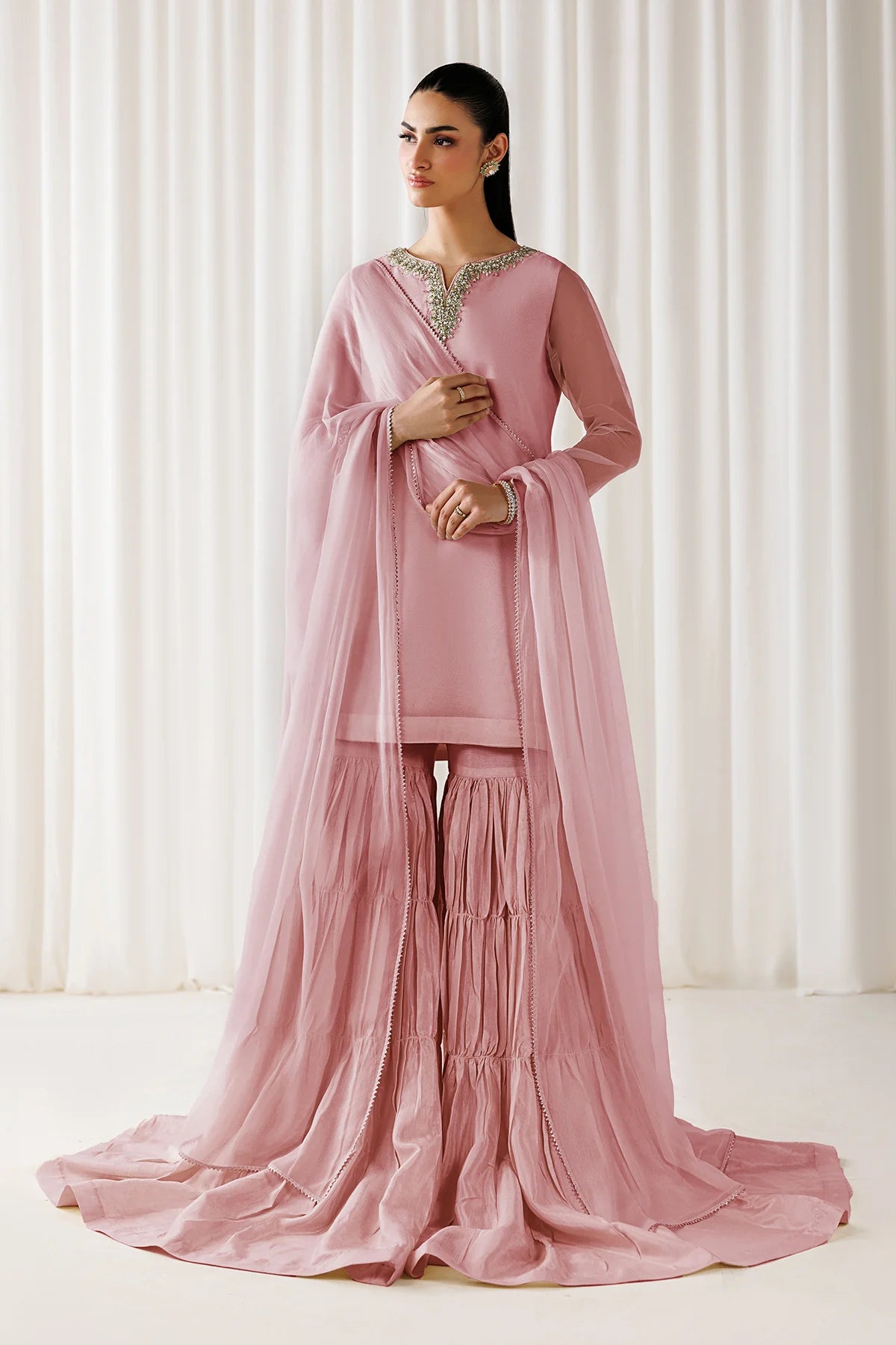 EMBROIDERED CHIFFON EN-1295