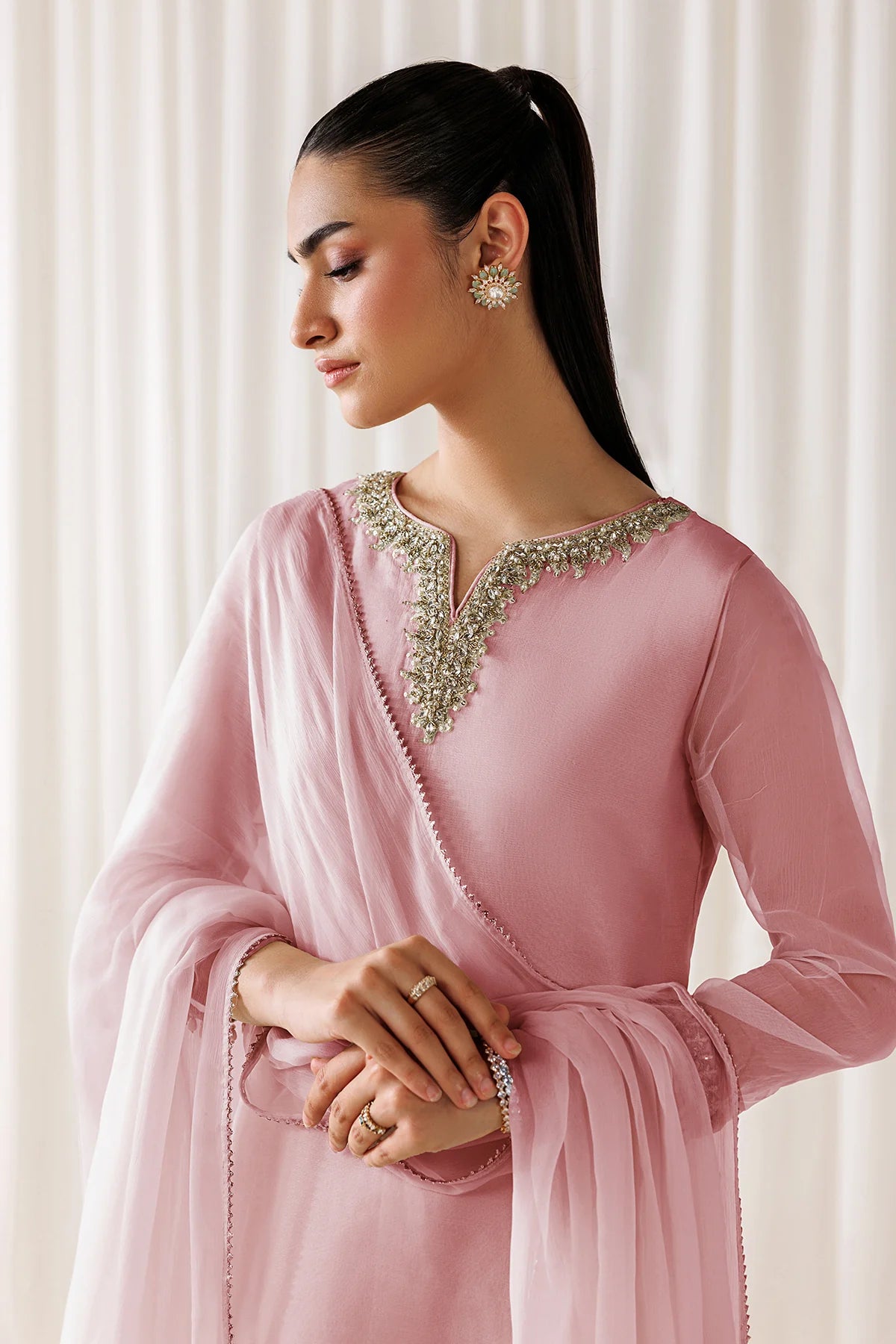 EMBROIDERED CHIFFON EN-1295