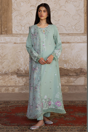 SAGE GRACE-3PC EMBROIDERED LAWN SUIT