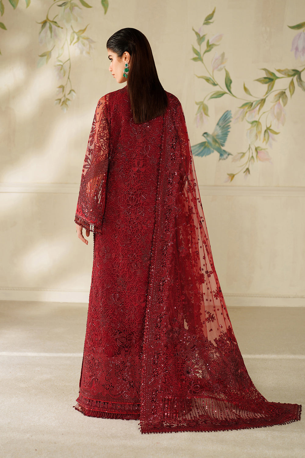EMBROIDERED NET CH14-01 UNSTITCHED - Gown