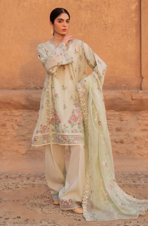 CITRINE AURA-3PC PRINTED LAWN SUIT
