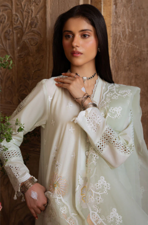 AQUA SERENITY-3PC EMBROIDERED LAWN SUIT