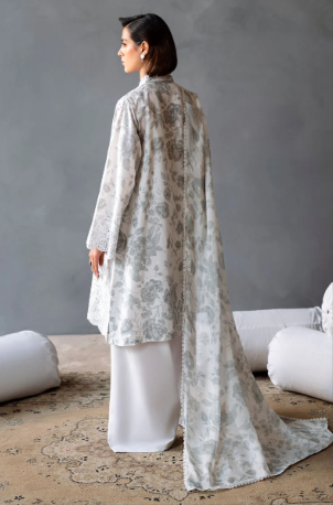 MESH BLOOM-3PC PRINTED LAWN SUIT