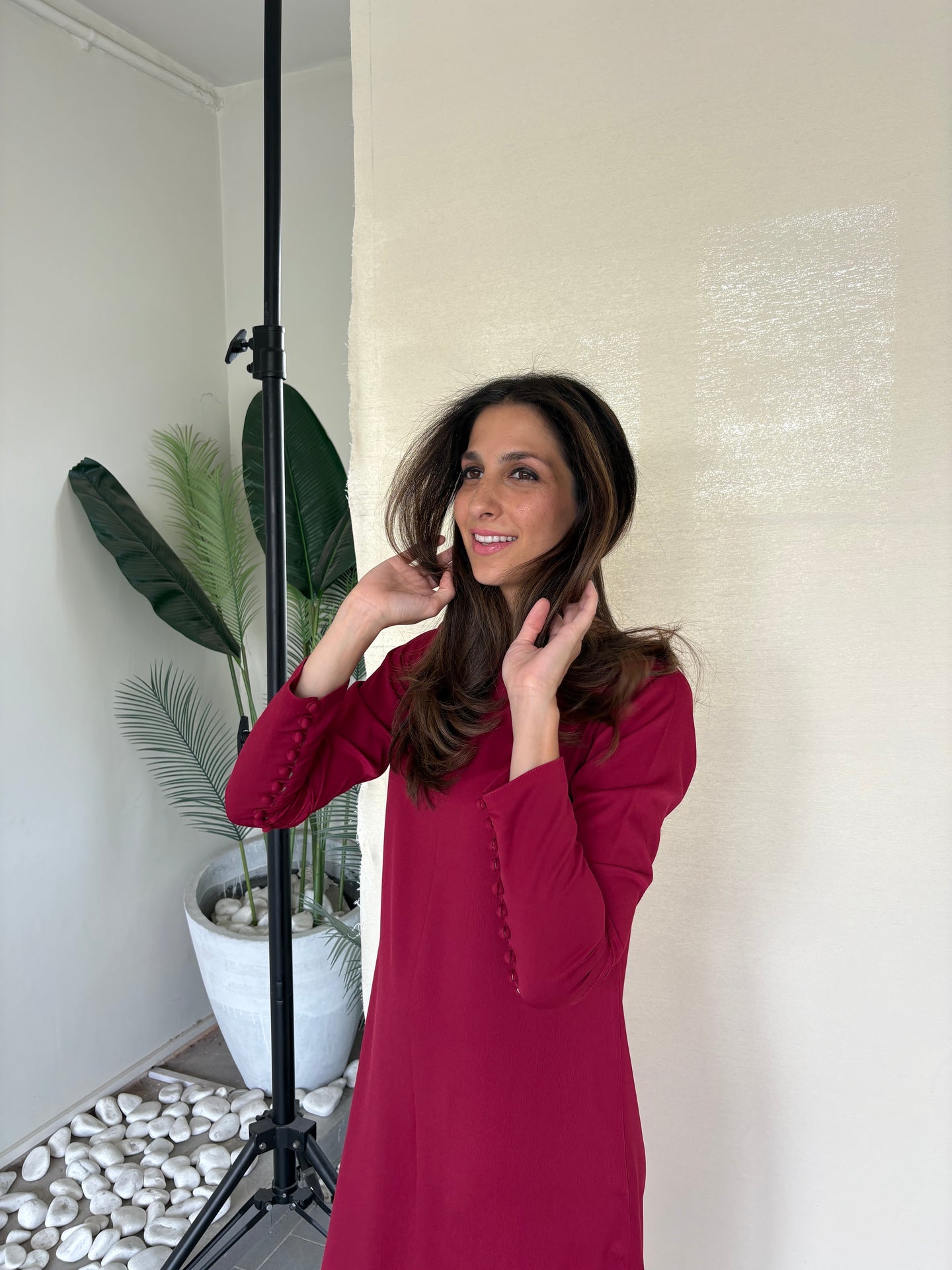 BERRY RED BUTTONED SET