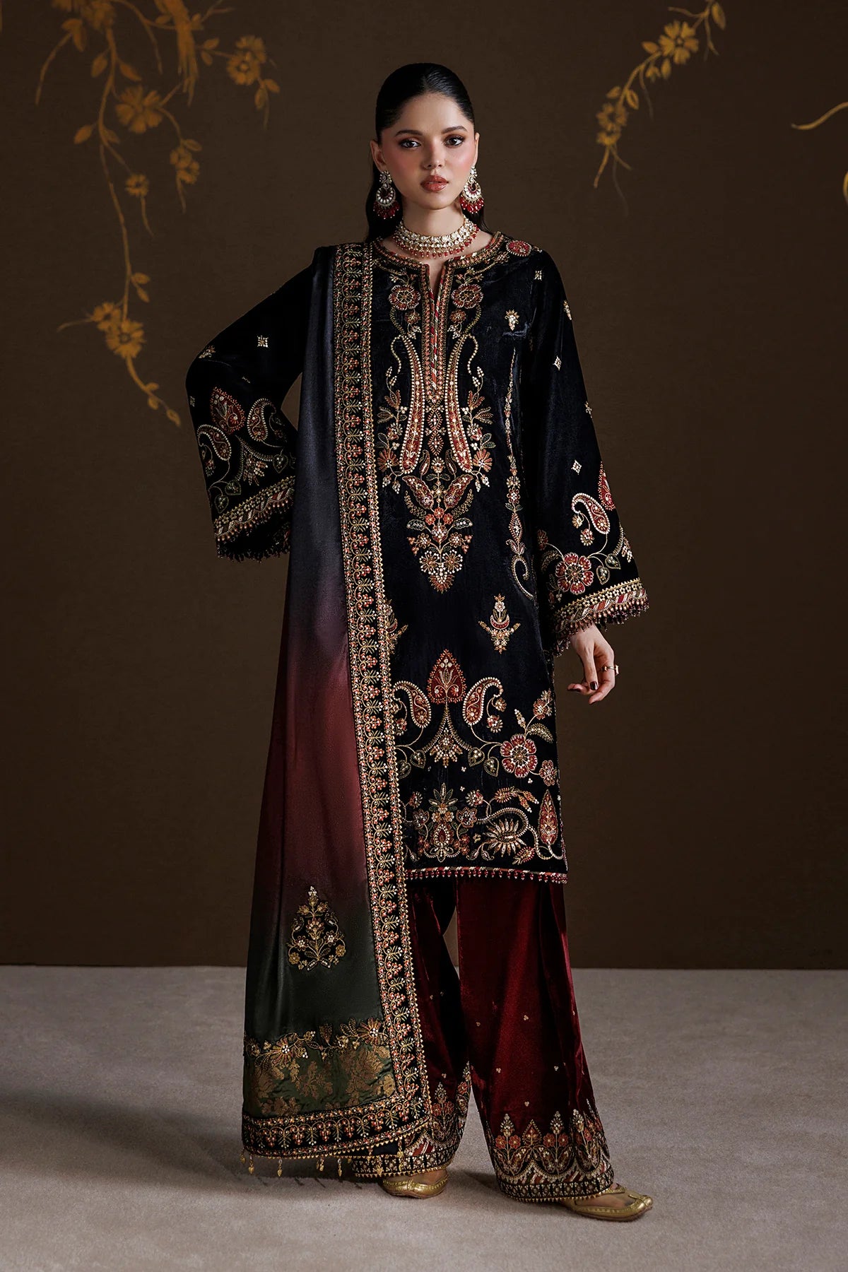EMBROIDERED VELVET UF-4547