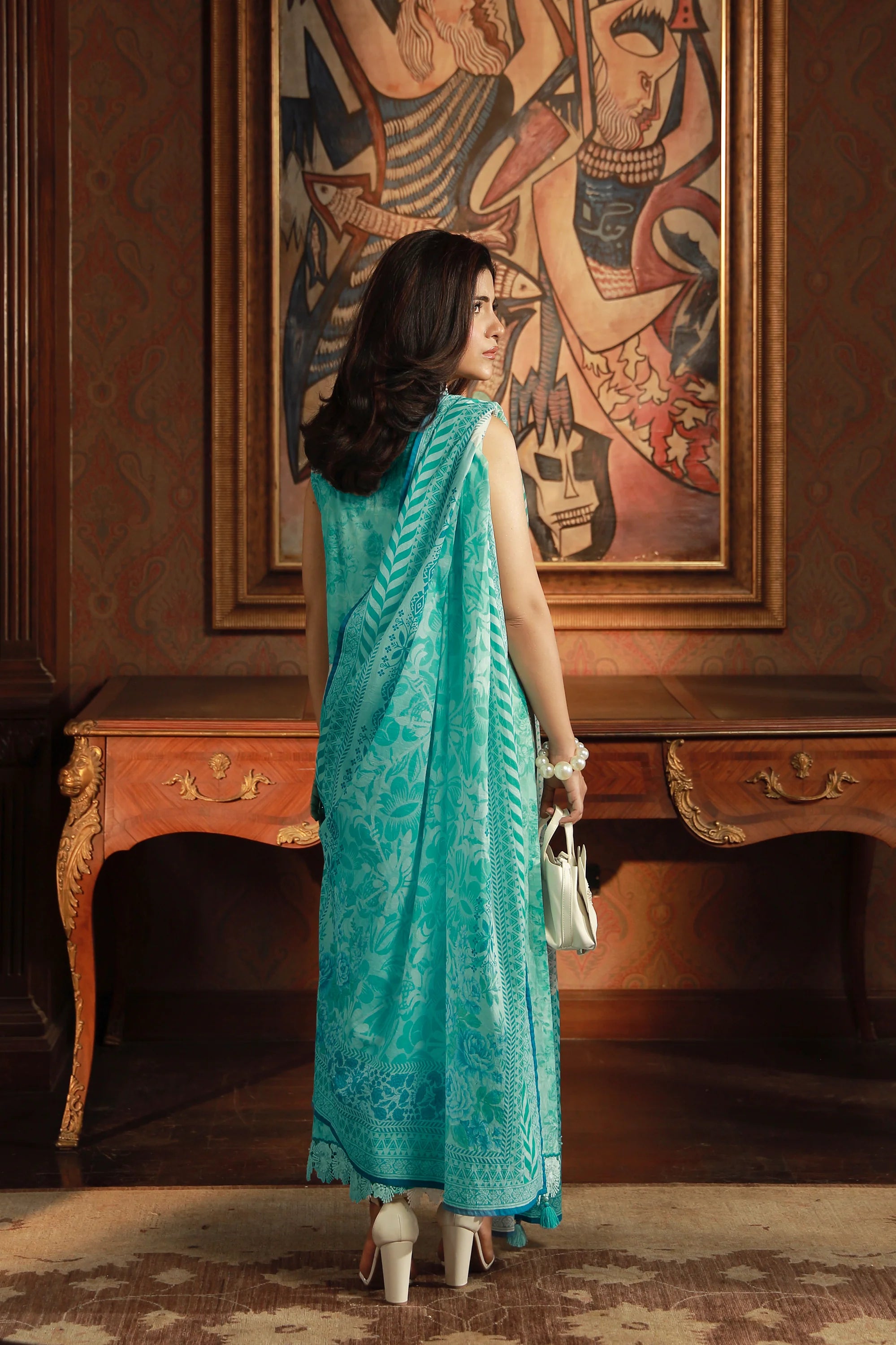 03 PIECE UNSTITCHED EMBROIDERED WITH PRINTED LAWN DUPATTA KOMAL LAWN