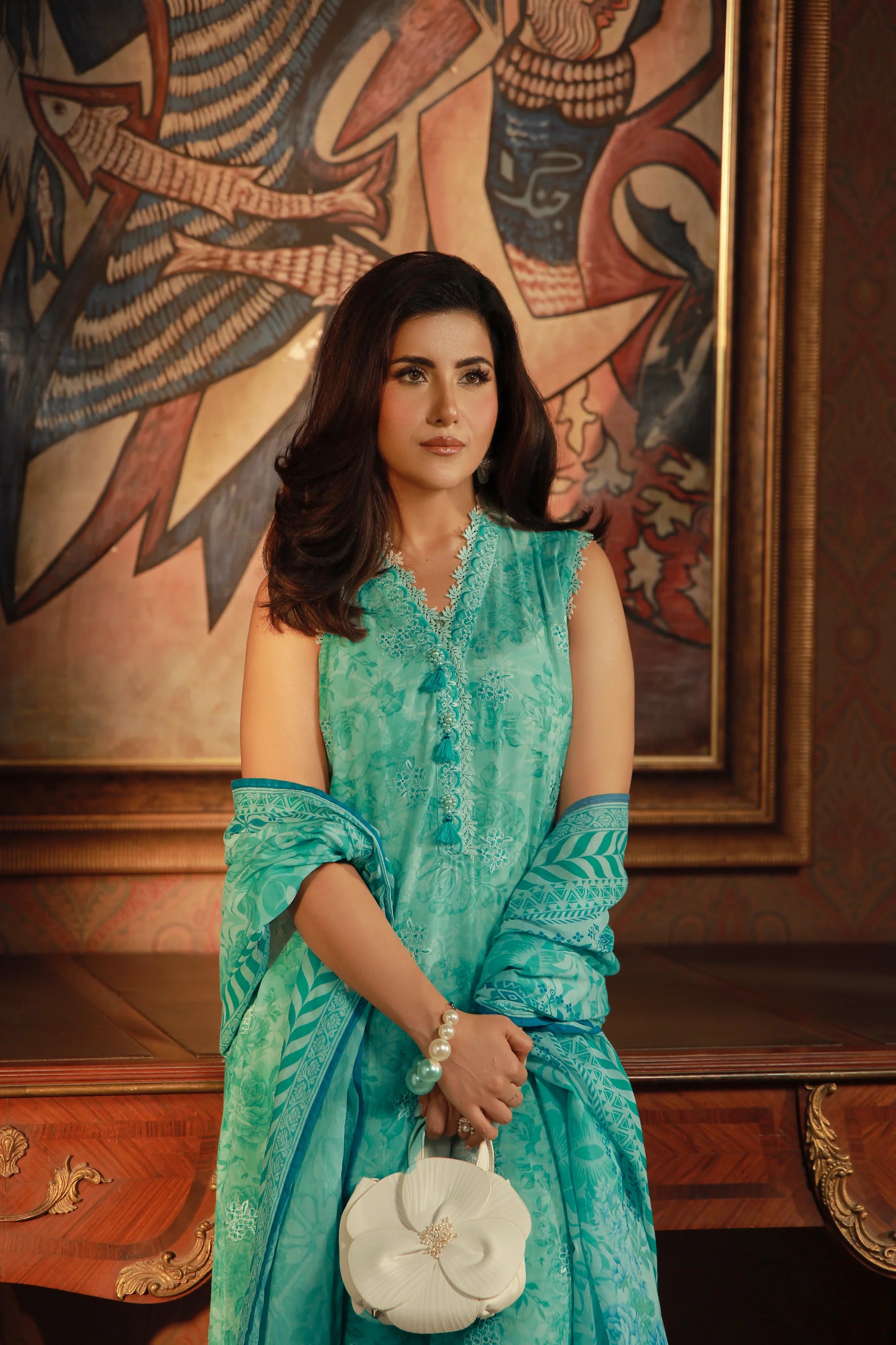 03 PIECE UNSTITCHED EMBROIDERED WITH PRINTED LAWN DUPATTA KOMAL LAWN