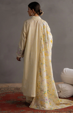 SUNSHINE GLOW-3PC PRINTED LAWN SUIT