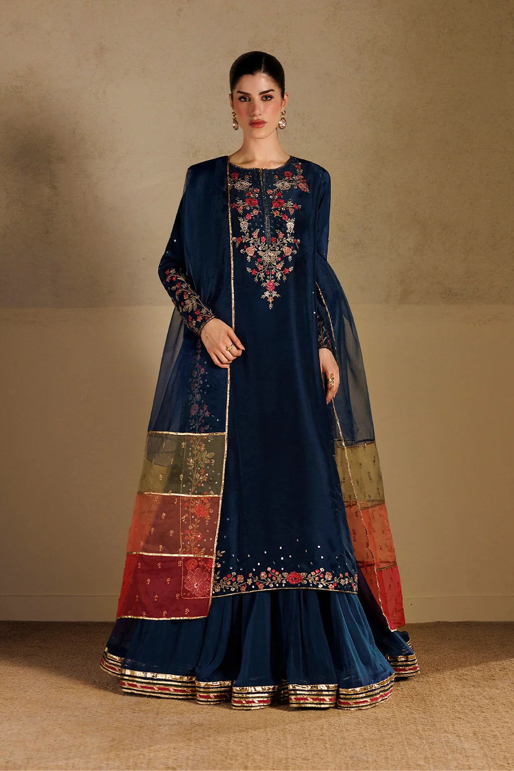 UE-728 EMBROIDERED PURE RAMEN SILK