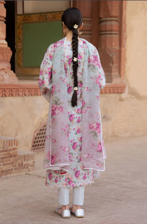 SPARKLING GEM-3PC PRINTED LAWN SUIT