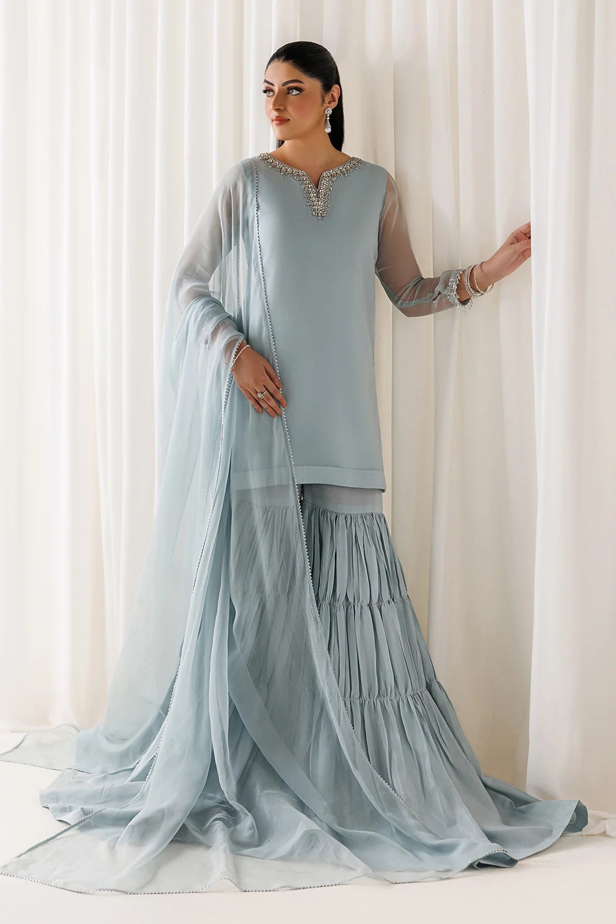 EMBROIDERED CHIFFON EN-1294