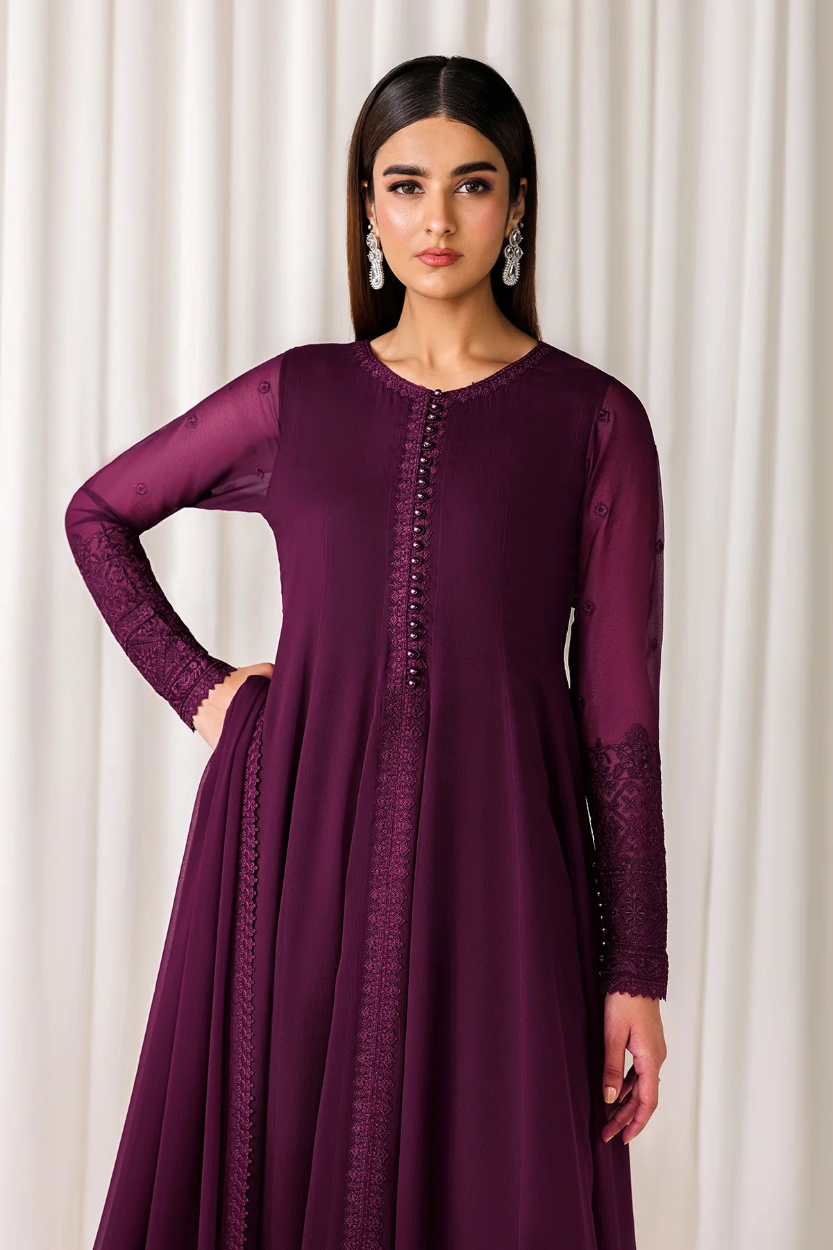 EMBROIDERED CHIFFON EN-1296