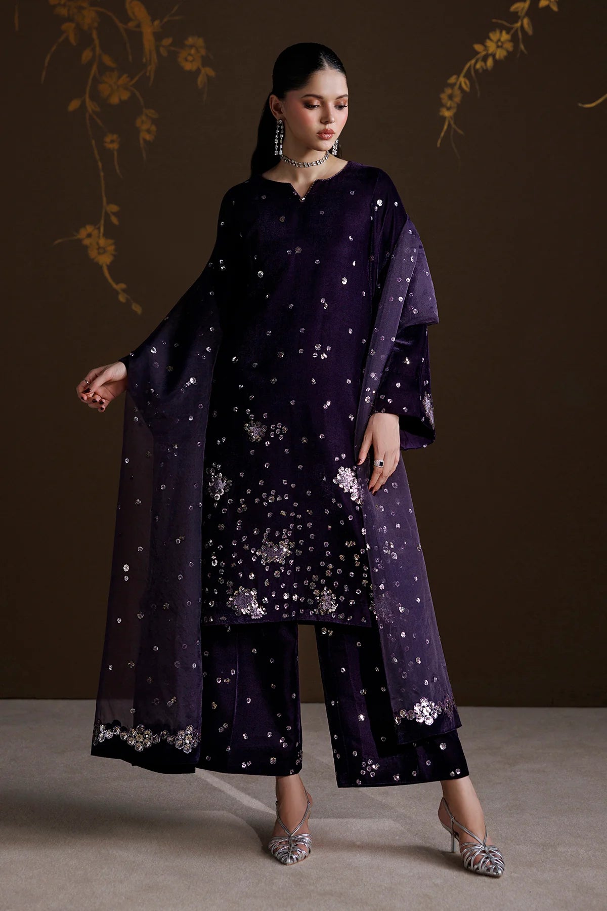 EMBROIDERED VELVET UF-4549