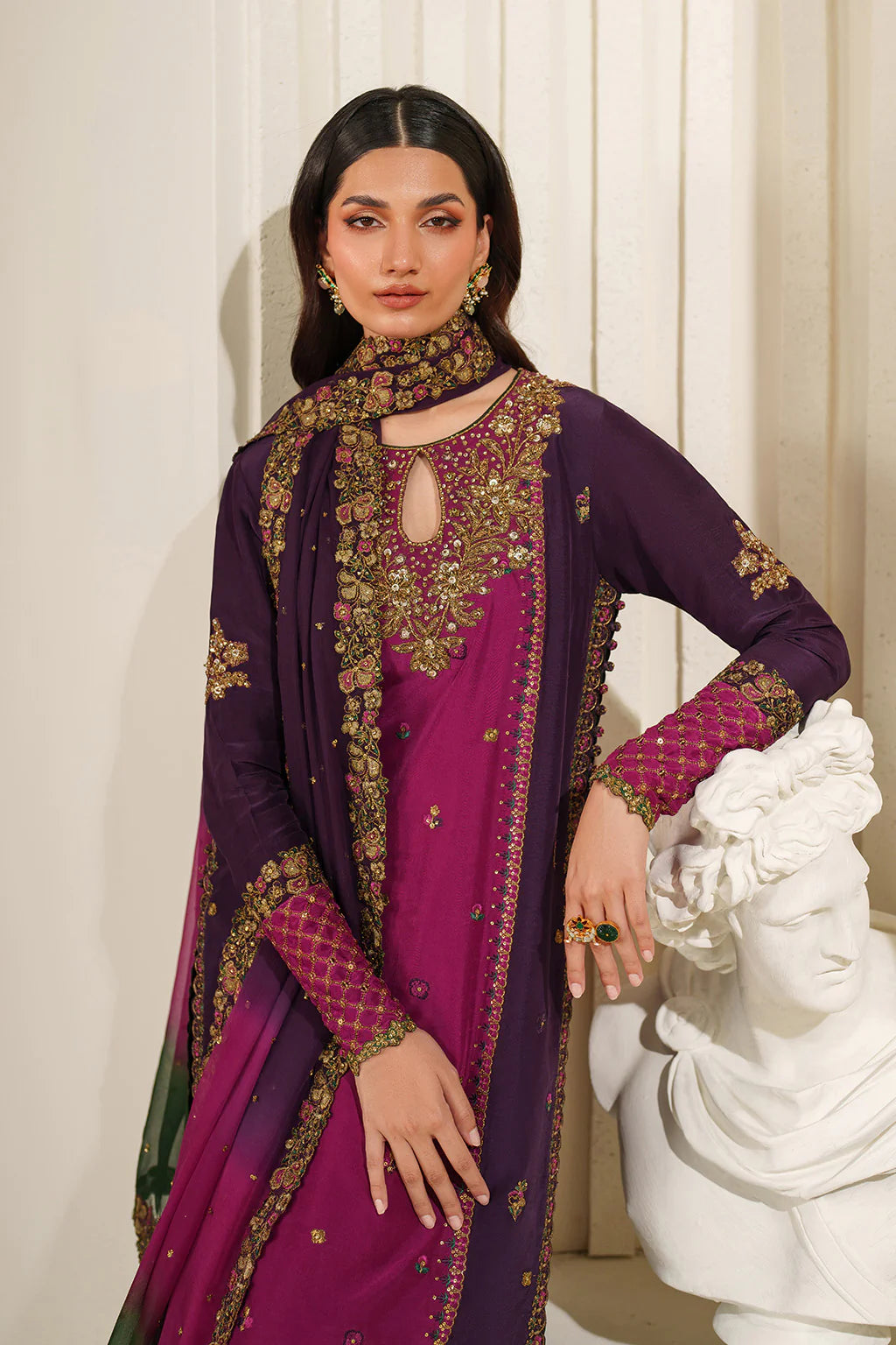 UE-611 EMBROIDERED RAMEN SILK