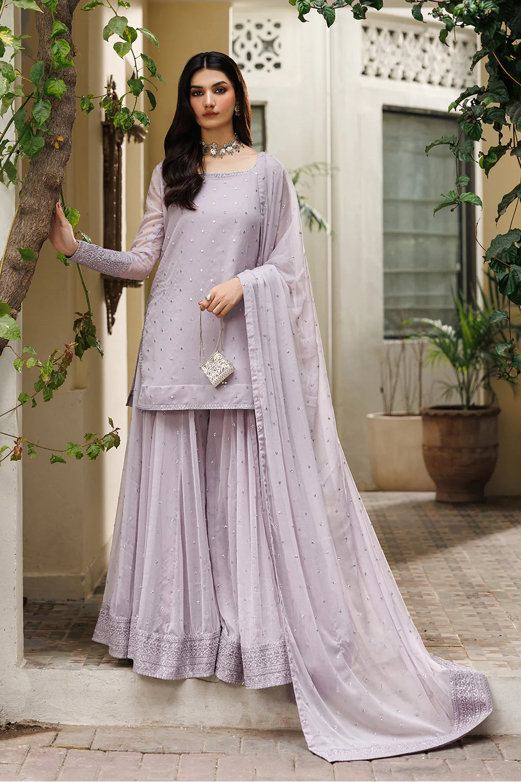 CC-100 EMBROIDERED CHIFFON