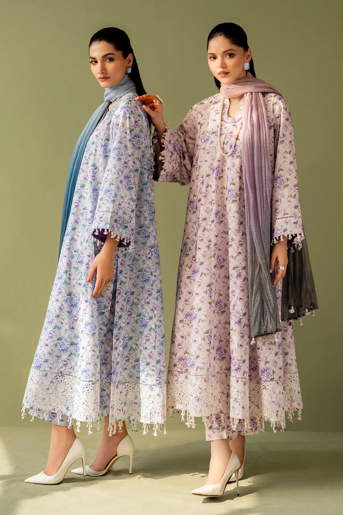 EMBROIDERED PRINTED LAWN UF-4168