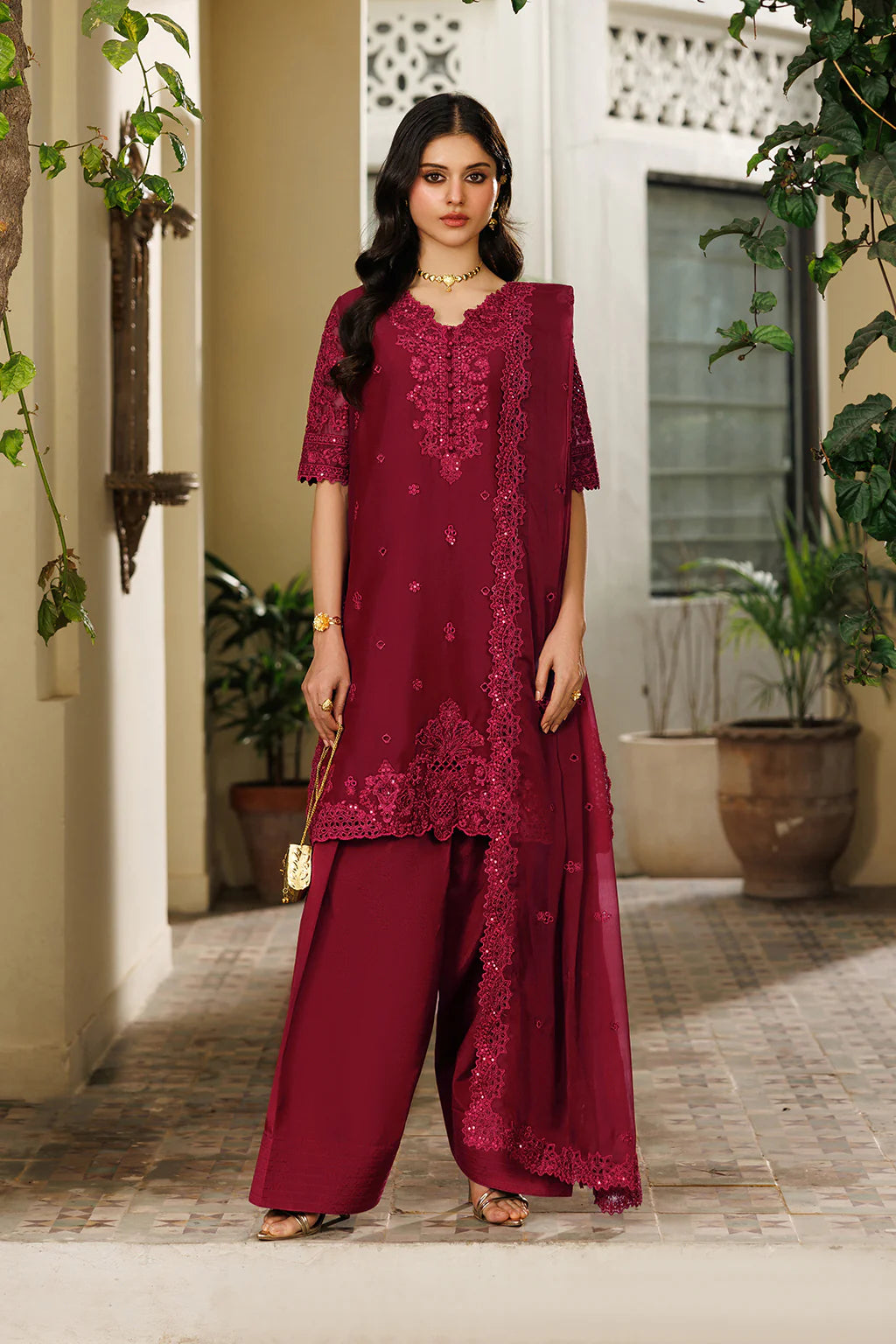 CC-97 EMBROIDERED CHIFFON