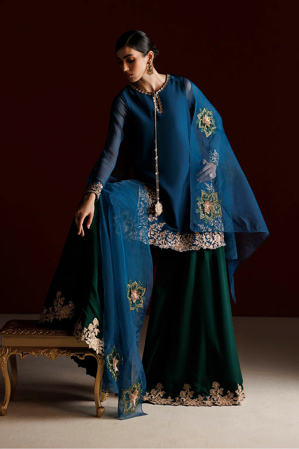 CC-102 EMBROIDERED CHIFFON