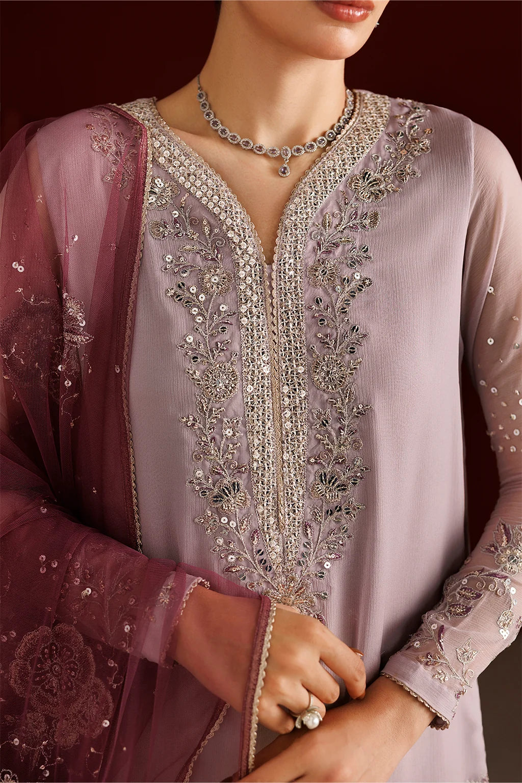 CC-110 EMBROIDERED CHIFFON