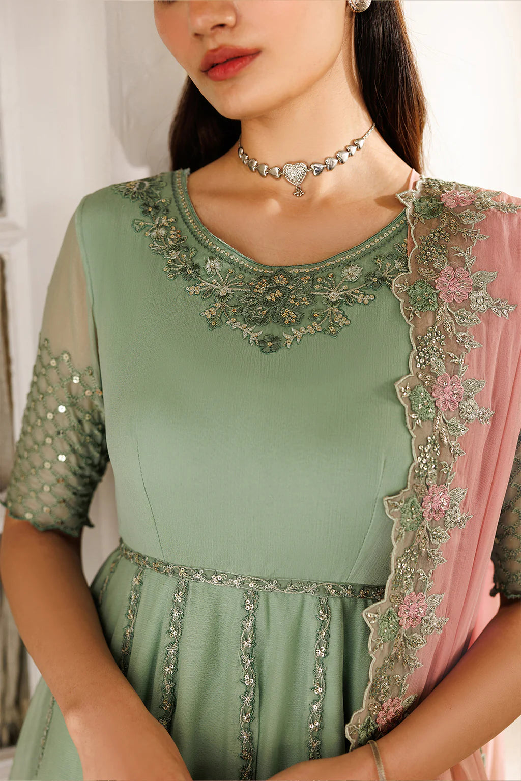 CC-99 EMBROIDERED CHIFFON