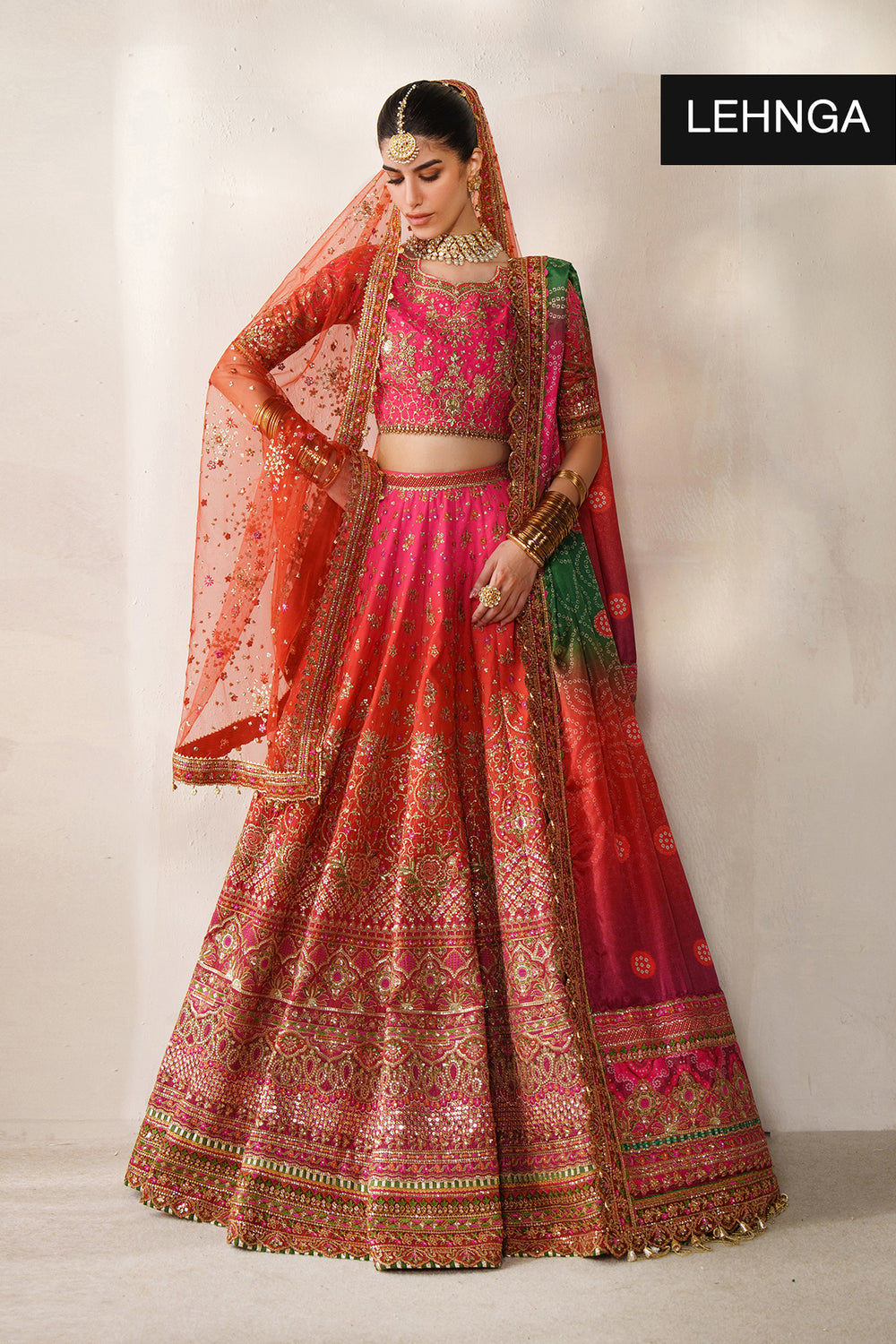 EMBROIDERED SILK CH14-03 UNSTITCHED - Lehnga
