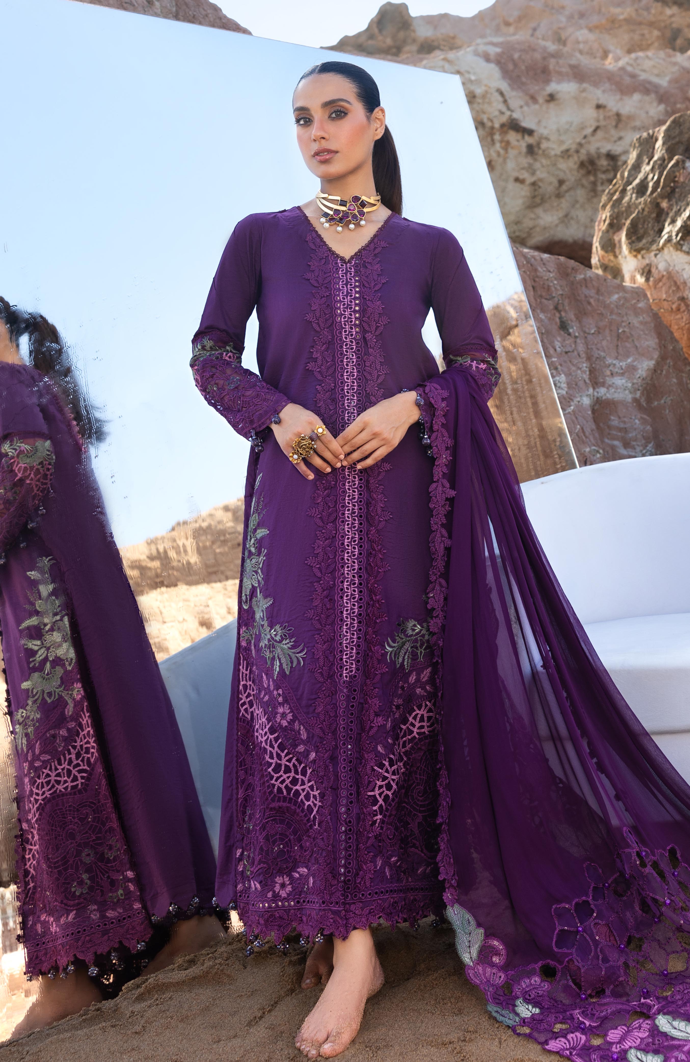 Mahiymaan 3 Piece Unstitched Luxury Lawn-MLL-26-07