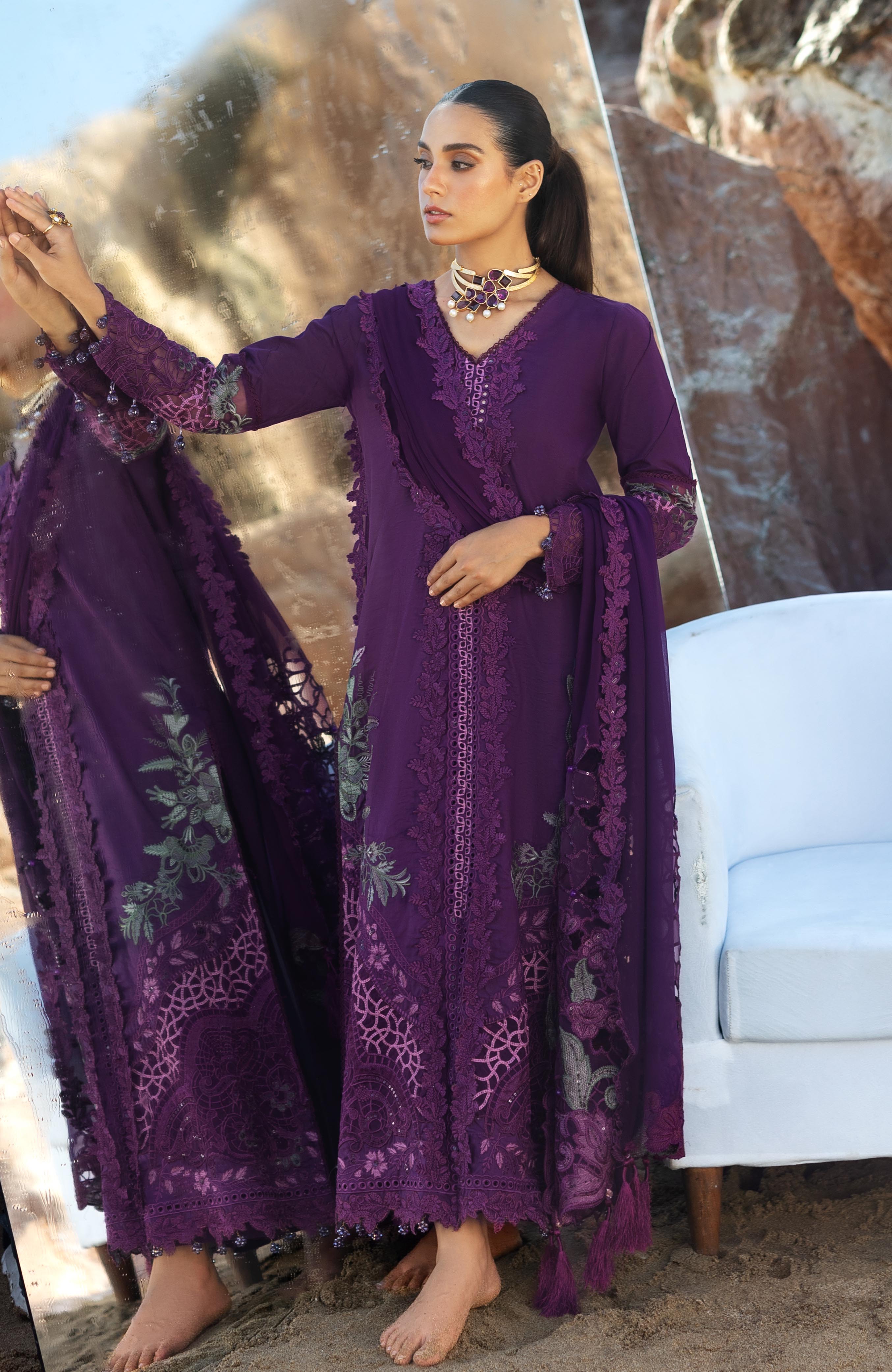 Mahiymaan 3 Piece Unstitched Luxury Lawn-MLL-26-07