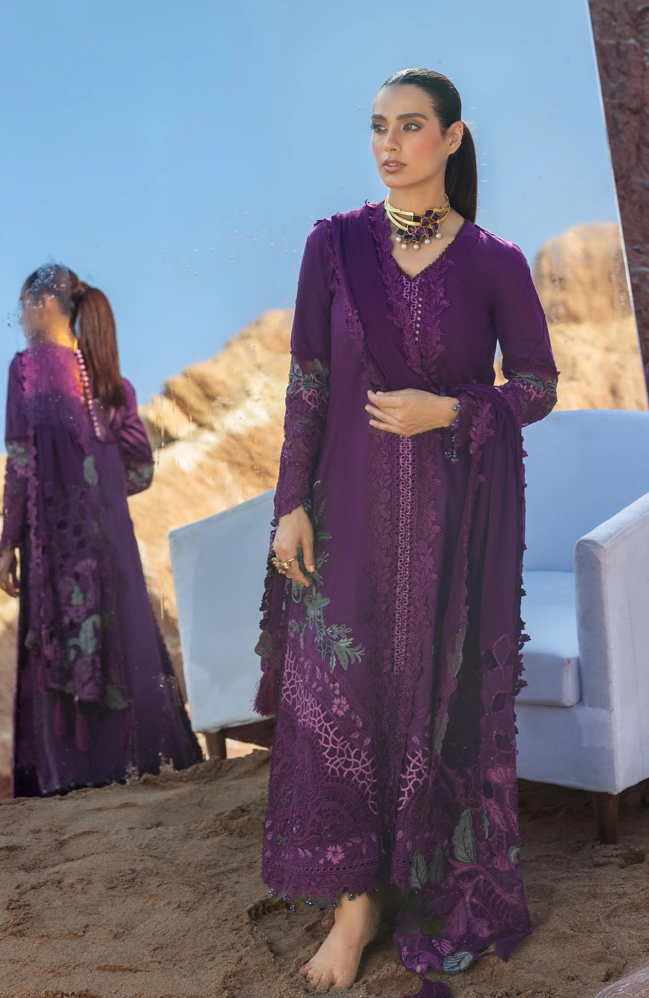 Mahiymaan 3 Piece Unstitched Luxury Lawn-MLL-26-07